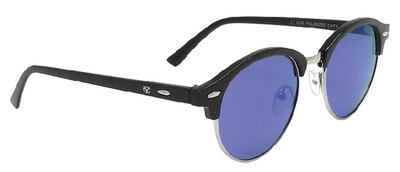 LAGUNA POLARIZED SUNGLASSES (YACHTER'S CHOICE) 12 Dark Blue Mirror Shiny Black